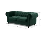Ellington 3+2 Studded Velvet Sofa Set – Image 13