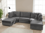 Prime Ushape Fullback Sofa Plush Velvet – Image 3