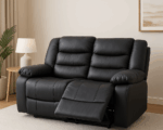 Roma 3+2 Manual Recliner Black Faux Leather – Image 3