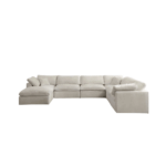 Cozy Duck Feather Filled Large 6 Seater Universal Modular Corner with Footstool